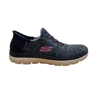 Skechers Women's Black & Grey Slip-Ins Air-Cooled Memory Foam Walking Shoes Sz 9